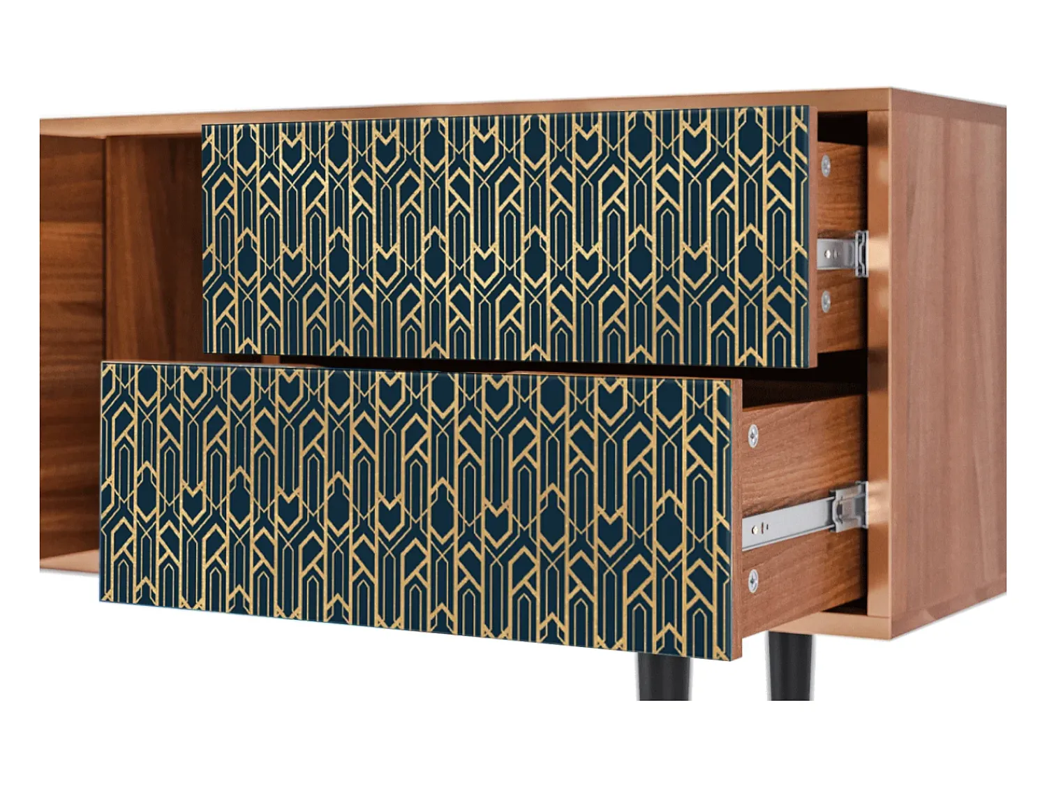Móvel De Tv| Mueble de TV - 170х69х48 cm - T1 - Golden Empire, Nogueira Castanho