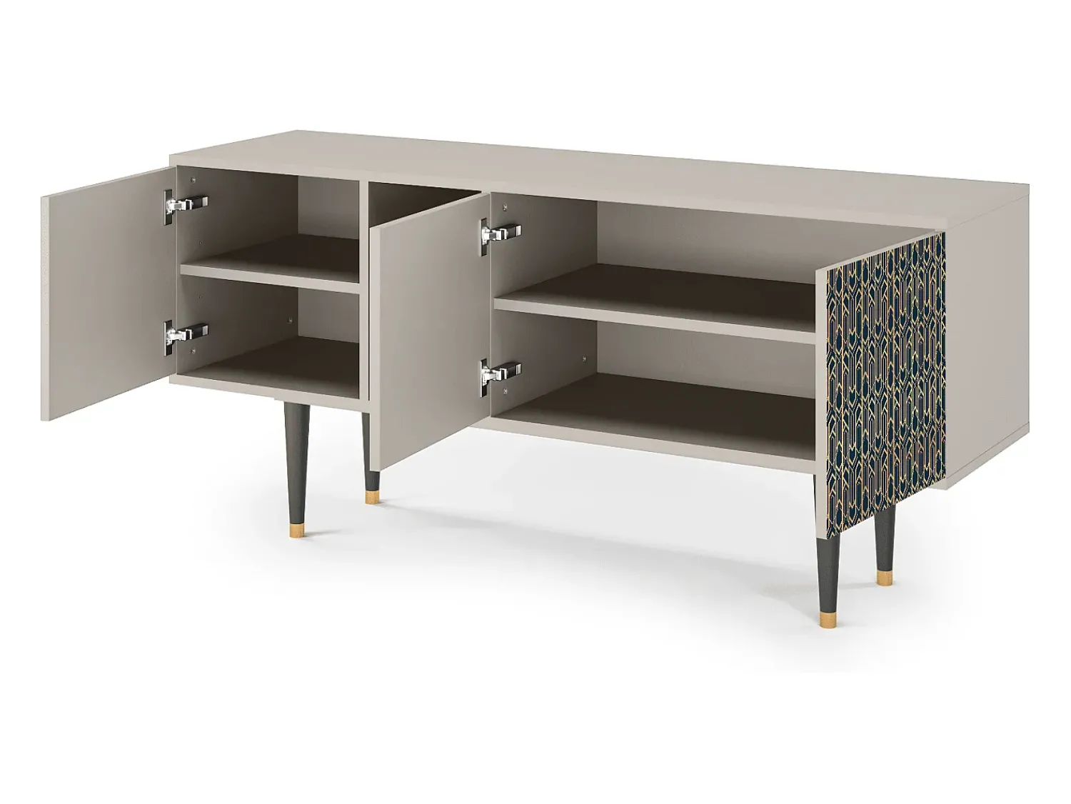 Móvel De Tv* Mueble de TV - 150х69х41 cm - T5 - Golden Empire, Areia Bege