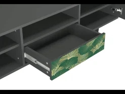 Discount Mueble de TV - 170х59х41 cm - T6 - Gold Ginkgo, Antracite Cinza antracite