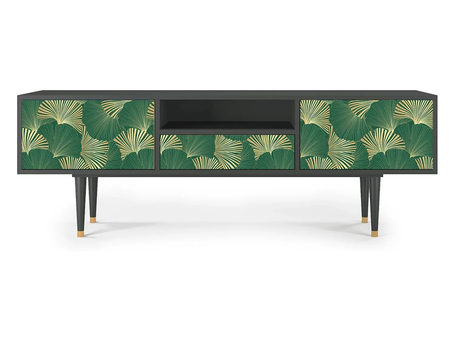 Discount Mueble de TV - 170х59х41 cm - T6 - Gold Ginkgo, Antracite Cinza antracite