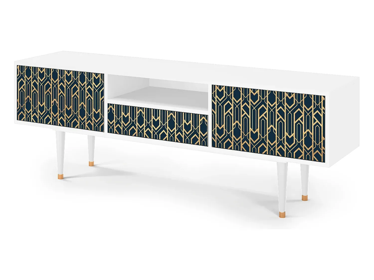 Hot Mueble de TV - 170х59х41 cm - T6 - Golden Empire, Branco Bege