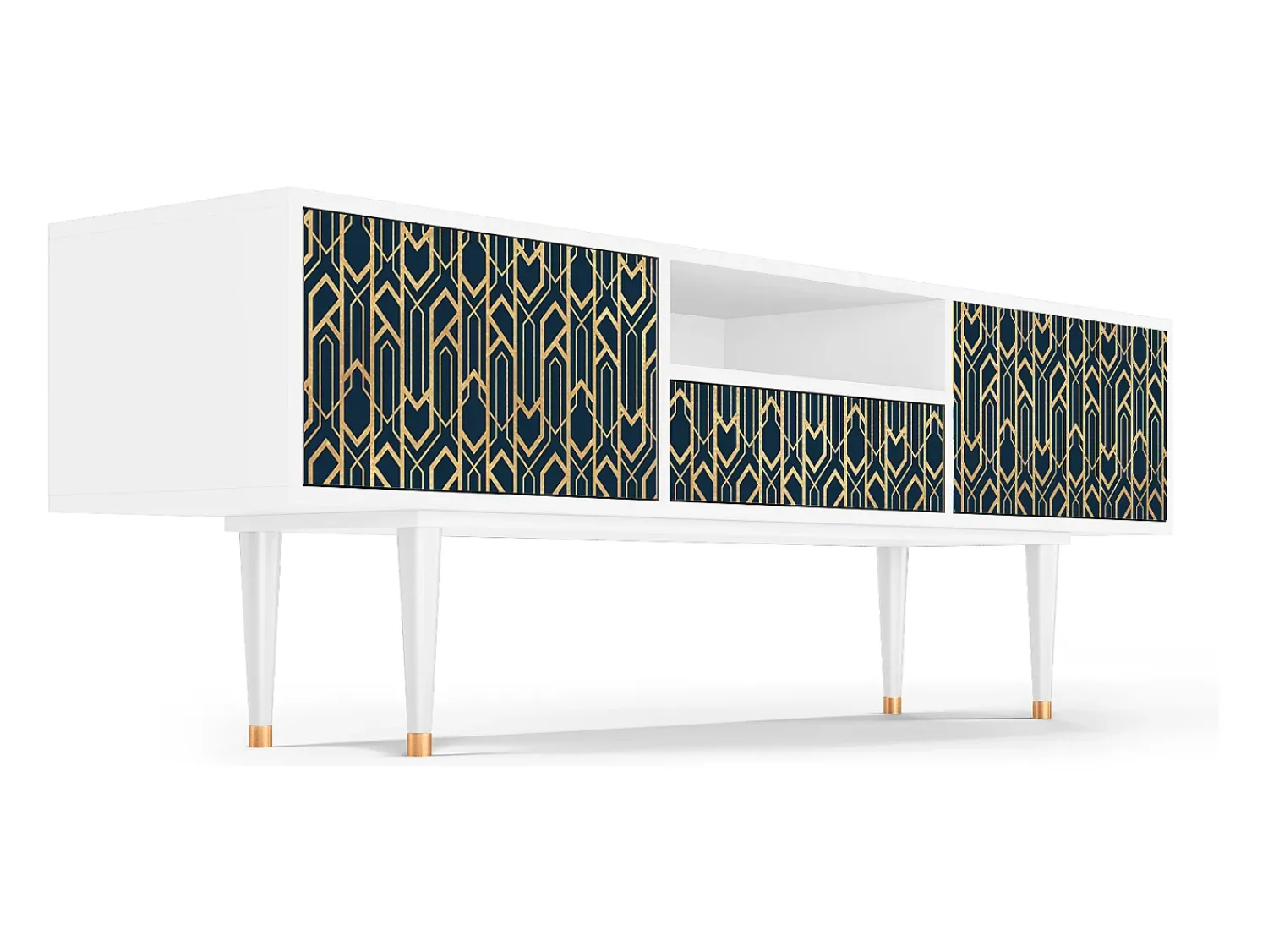 Hot Mueble de TV - 170х59х41 cm - T6 - Golden Empire, Branco Bege