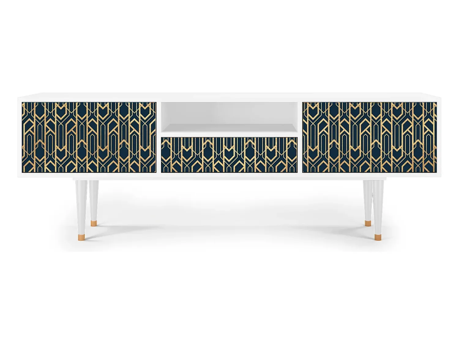Hot Mueble de TV - 170х59х41 cm - T6 - Golden Empire, Branco Bege