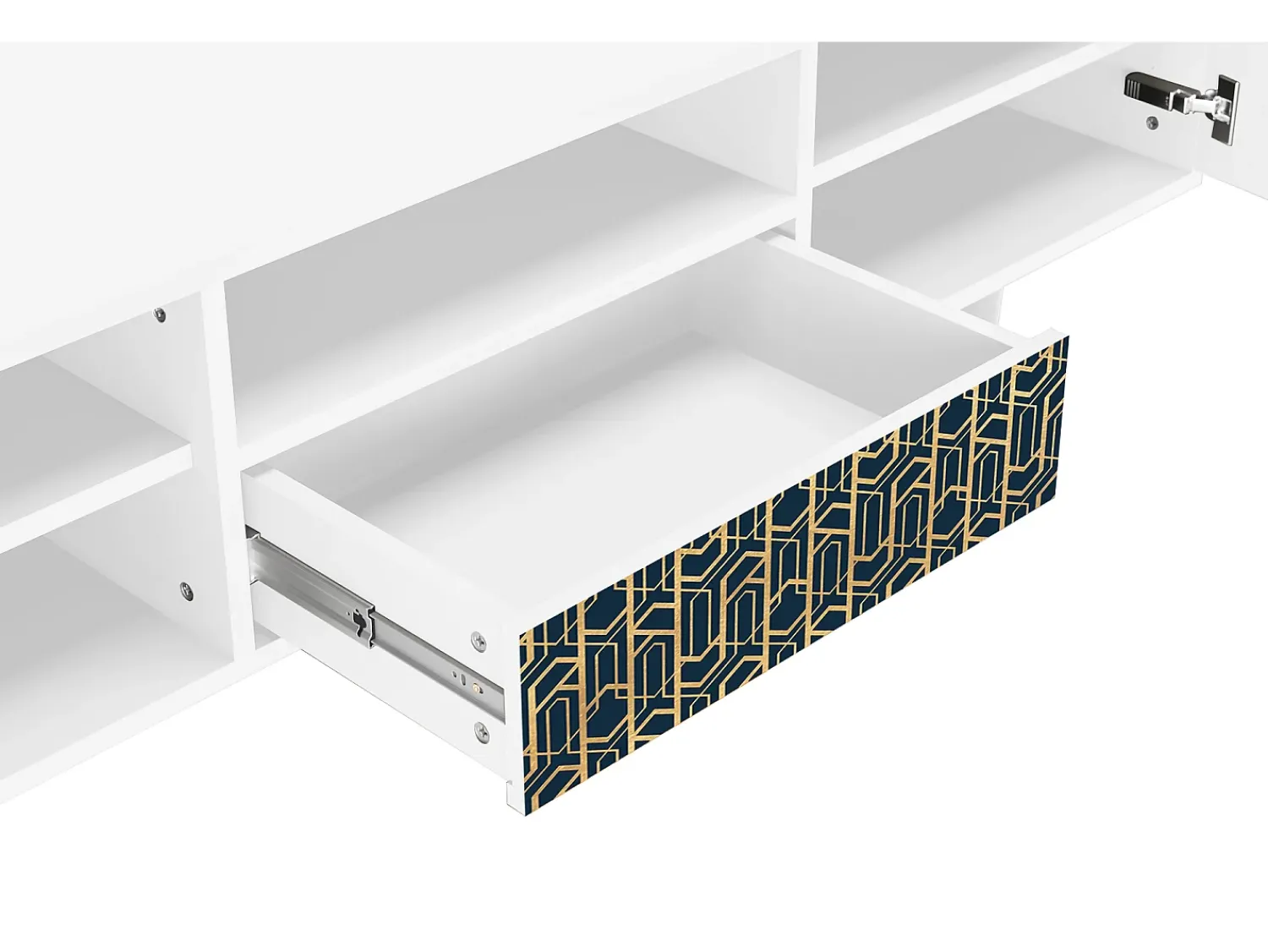 Hot Mueble de TV - 170х59х41 cm - T6 - Golden Empire, Branco Bege