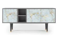 Móvel De Tv* Mueble de TV - 150х69х41 cm - T5 - Golden Waves, Cinza Cinzento