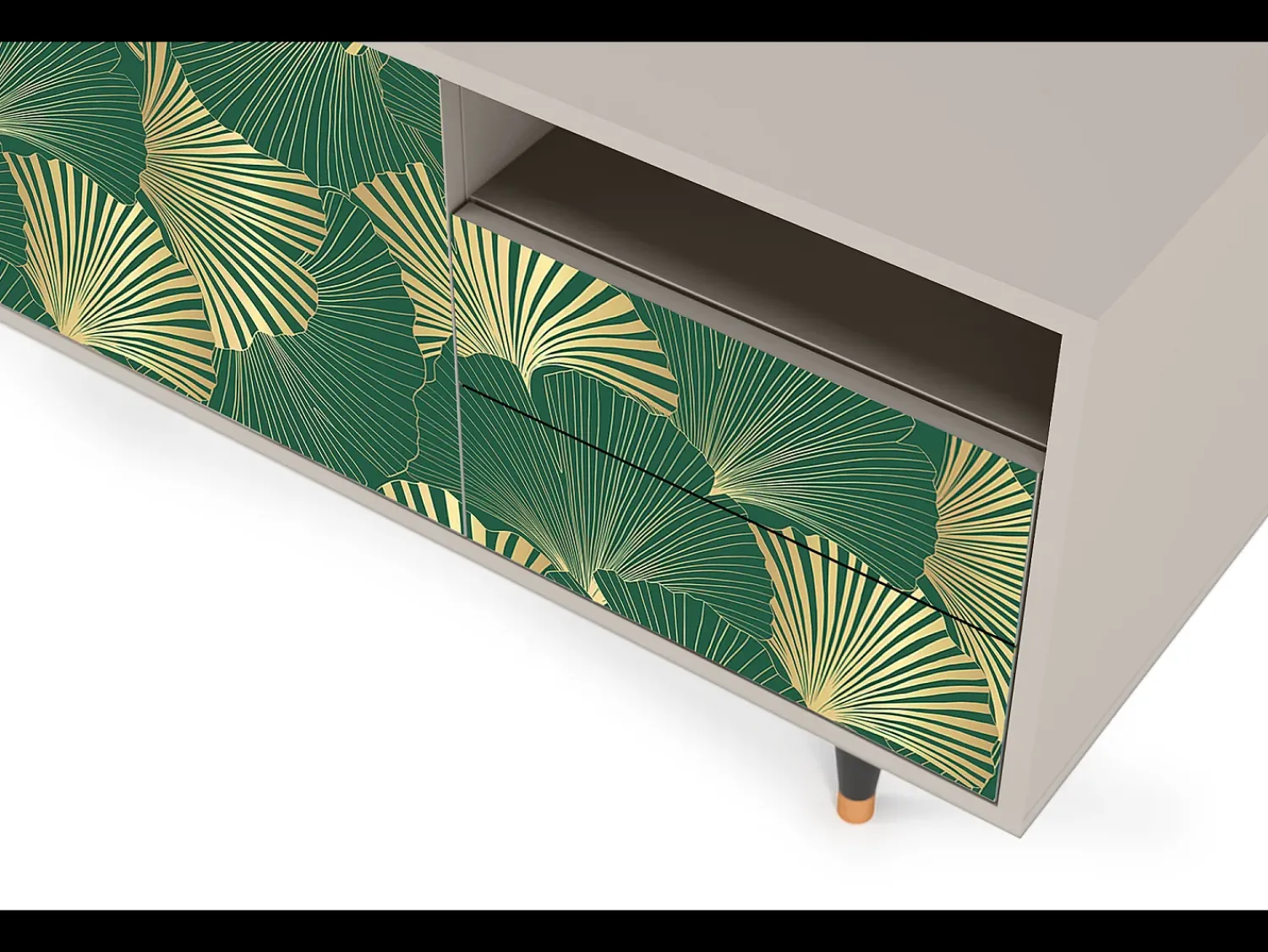 Móvel De Tv| Mueble de TV - 125х56х41 cm - T7 - Gold Ginkgo, Areia Bege