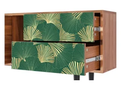 Móvel De Tv* Mueble de TV - 170х69х48 cm - T1 - Gold Ginkgo, Nogueira Castanho