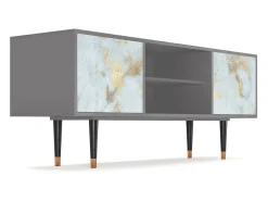 Móvel De Tv* Mueble de TV - 170х69х48 cm - T2 - Golden Waves, Cinza Cinzento