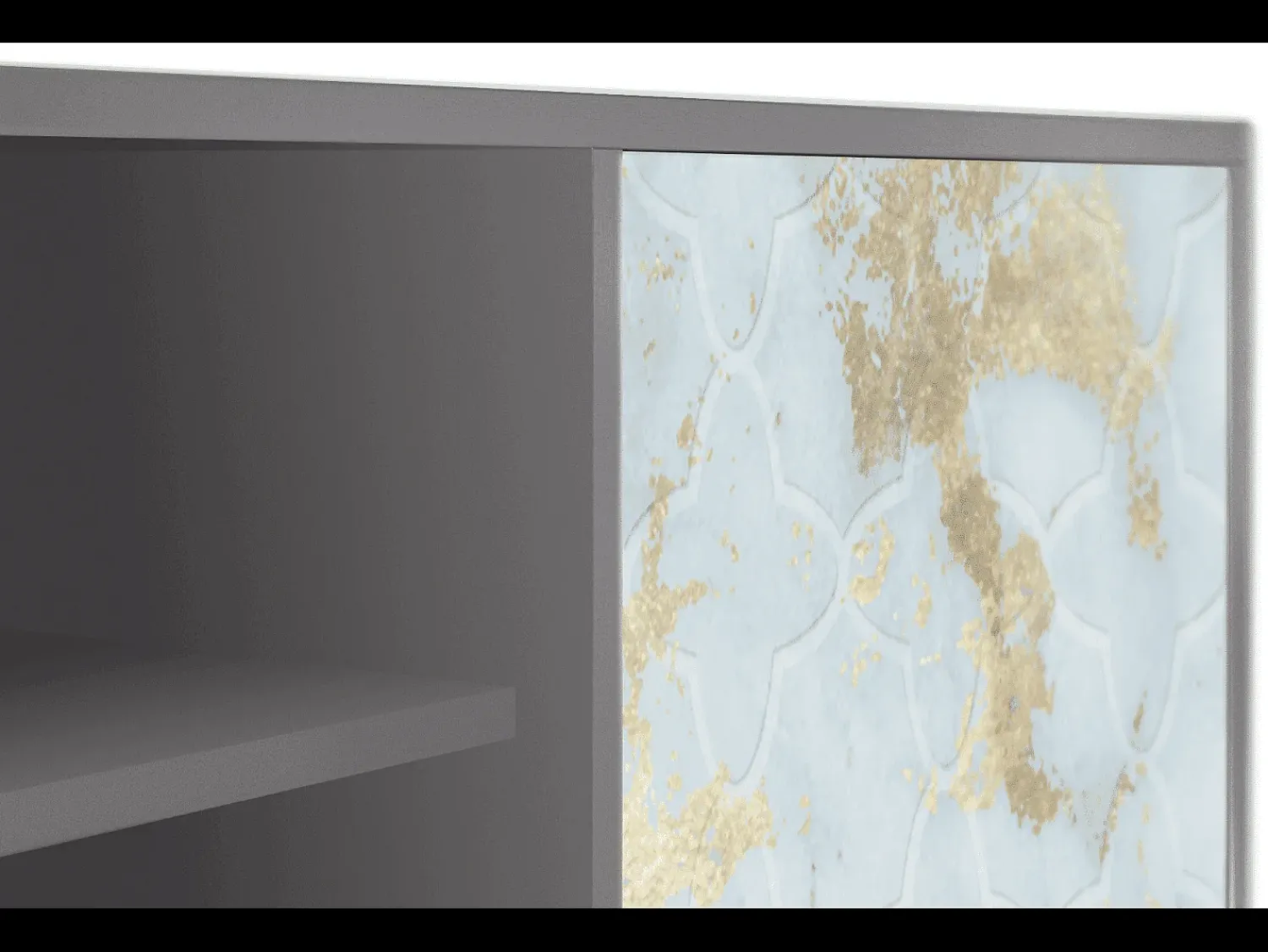 Móvel De Tv* Mueble de TV - 170х69х48 cm - T2 - Golden Waves, Cinza Cinzento