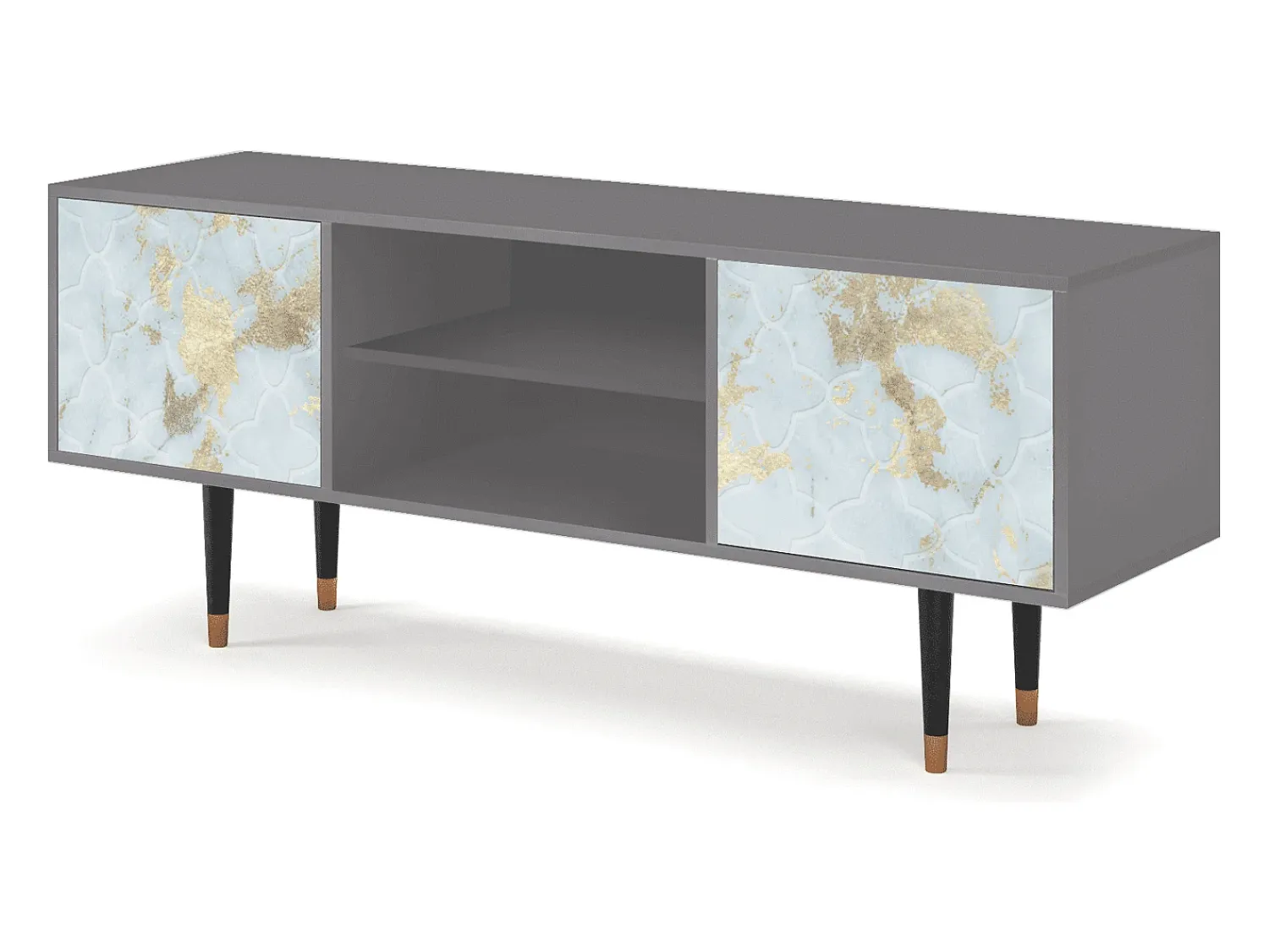 Móvel De Tv* Mueble de TV - 170х69х48 cm - T2 - Golden Waves, Cinza Cinzento