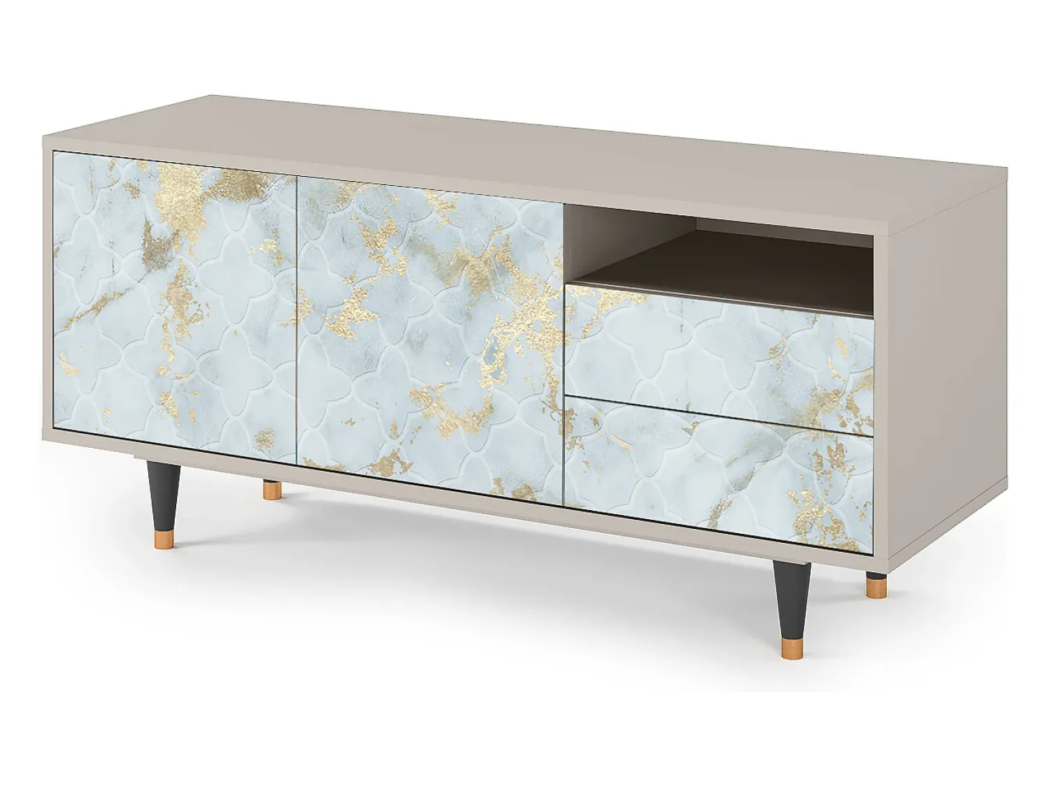 Mueble de TV - 125х56х41 cm - T7 - Golden Waves, Areia^ Móvel De Tv