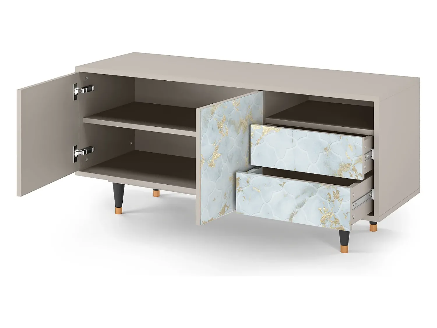 Mueble de TV - 125х56х41 cm - T7 - Golden Waves, Areia^ Móvel De Tv