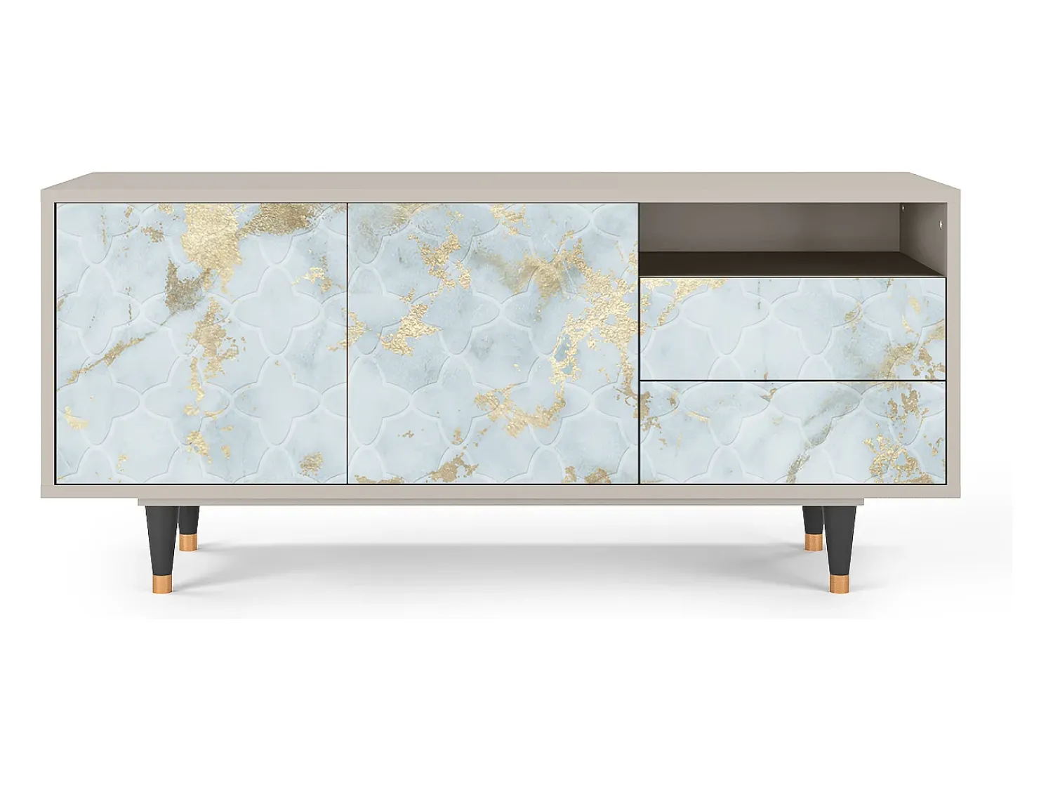 Mueble de TV - 125х56х41 cm - T7 - Golden Waves, Areia^ Móvel De Tv