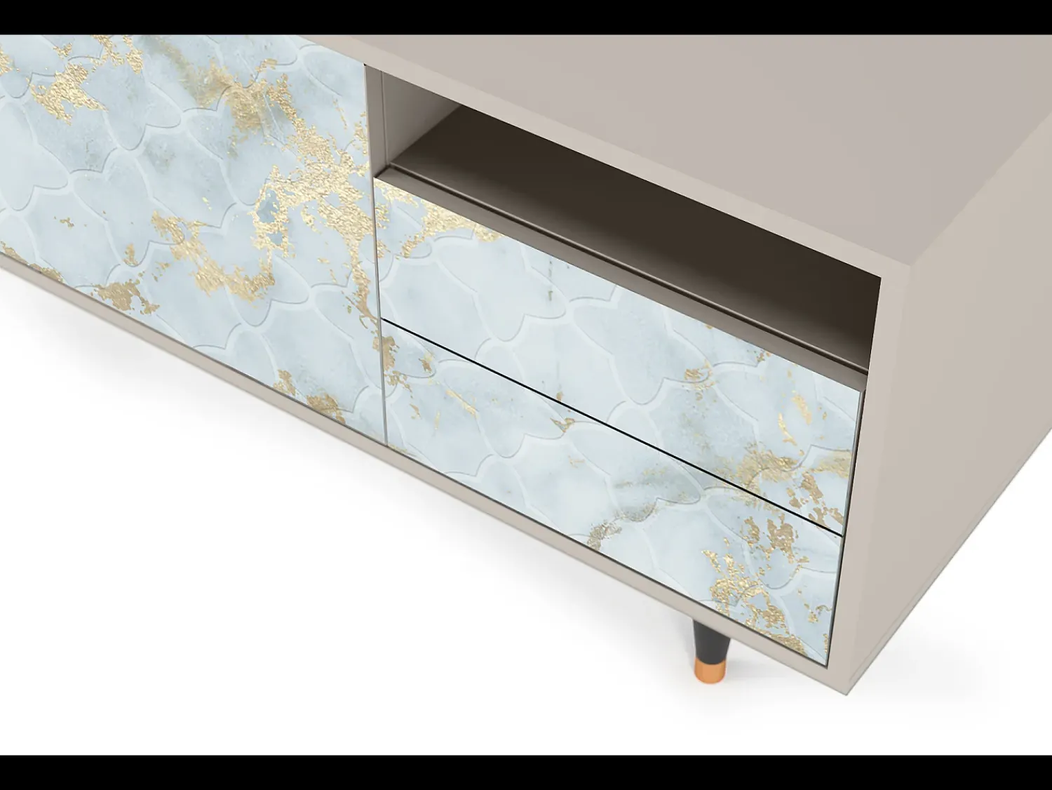 Mueble de TV - 125х56х41 cm - T7 - Golden Waves, Areia^ Móvel De Tv