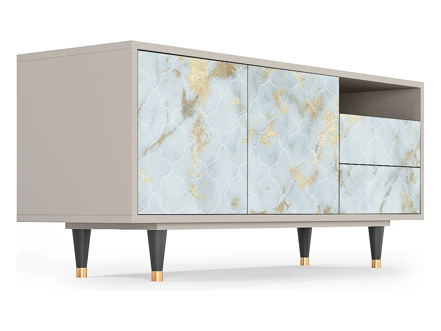 Mueble de TV - 125х56х41 cm - T7 - Golden Waves, Areia^ Móvel De Tv