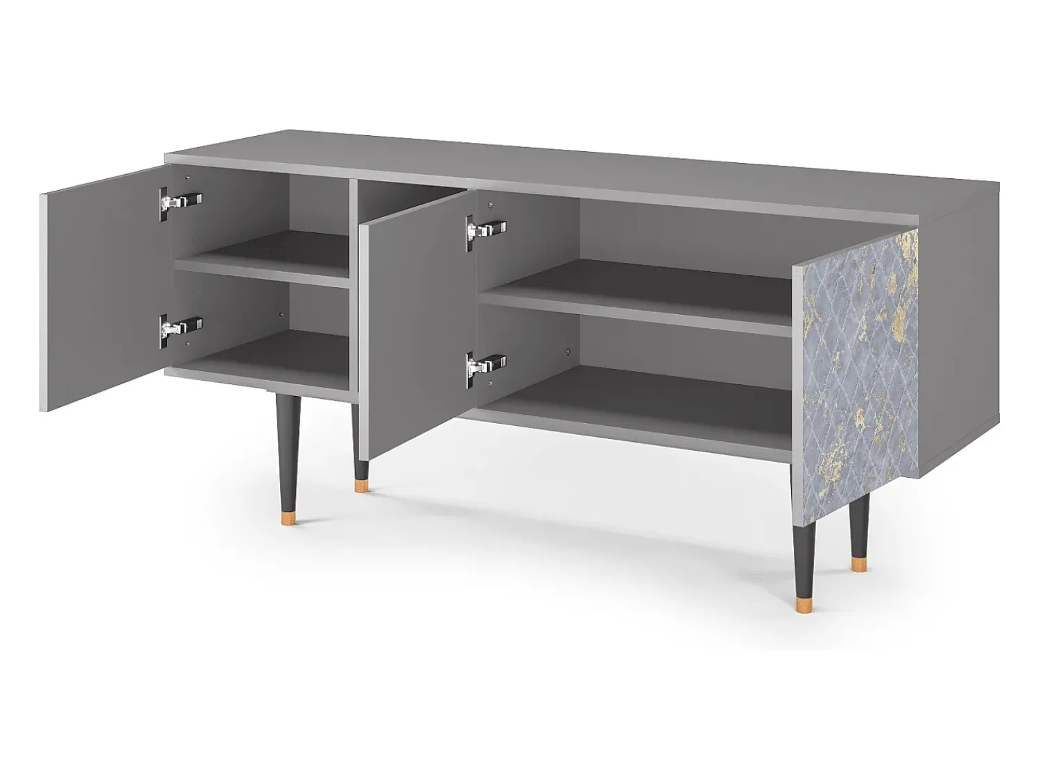Mueble de TV - 150х69х41 cm - T5 - Golden Smoke, Cinza^ Móvel De Tv