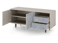 Mueble de TV - 125х56х41 cm - T7 - Golden Smoke, Areia Bege