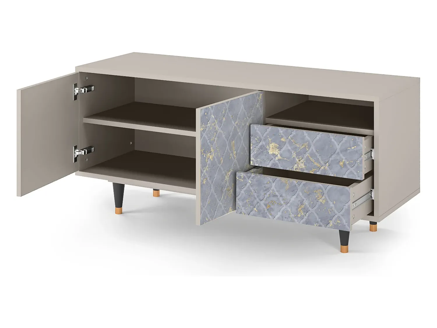 Mueble de TV - 125х56х41 cm - T7 - Golden Smoke, Areia Bege