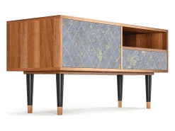 Móvel De Tv* Mueble de TV - 115х59х48 cm - T3 - Golden Smoke, Nogueira Castanho