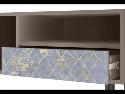 Móvel De Tv* Mueble de TV - 115х59х48 cm - T3 - Golden Smoke, Latte Bege