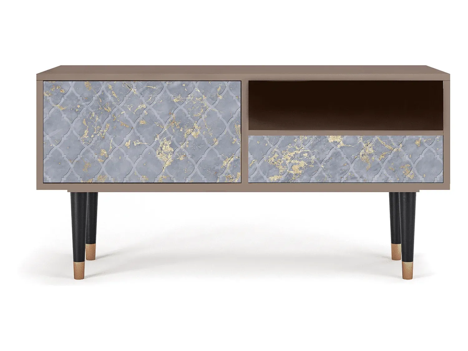 Móvel De Tv* Mueble de TV - 115х59х48 cm - T3 - Golden Smoke, Latte Bege