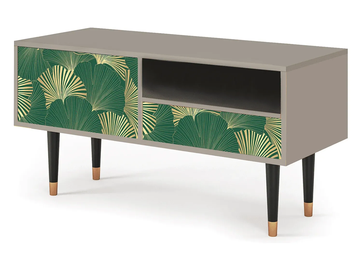 Móvel De Tv| Mueble de TV - 115х59х48 cm - T3 - Gold Ginkgo, Areia Bege