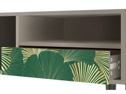 Móvel De Tv| Mueble de TV - 115х59х48 cm - T3 - Gold Ginkgo, Areia Bege
