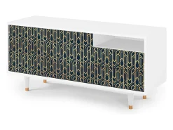 Móvel De Tv* Mueble de TV - 125х56х41 cm - T7 - Golden Empire, Branco Bege