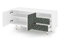 Móvel De Tv* Mueble de TV - 125х56х41 cm - T7 - Golden Empire, Branco Bege