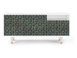 Móvel De Tv* Mueble de TV - 125х56х41 cm - T7 - Golden Empire, Branco Bege