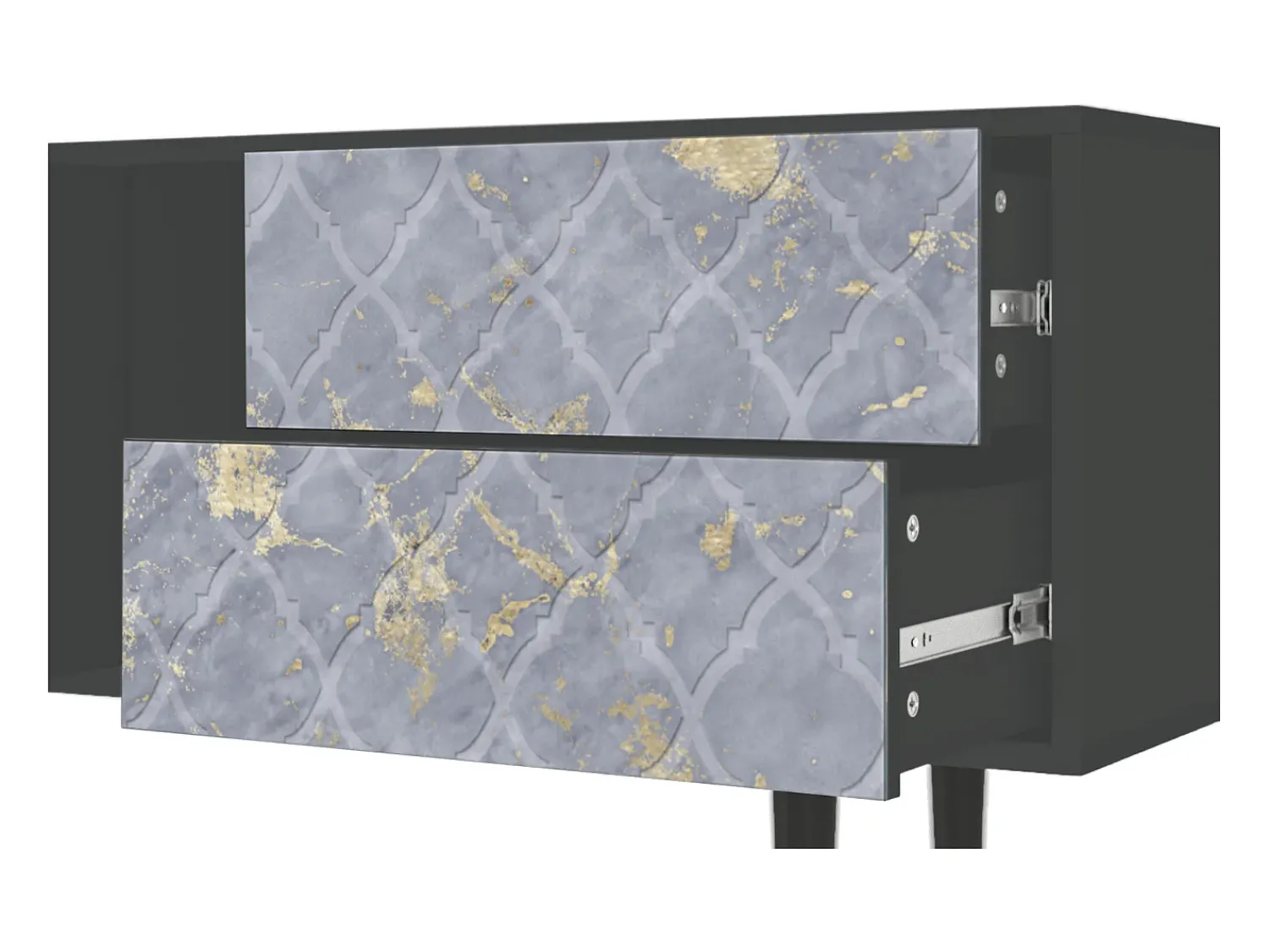 Móvel De Tv| Mueble de TV - 170х69х48 cm - T1 - Golden Smoke, Antracite Cinza antracite