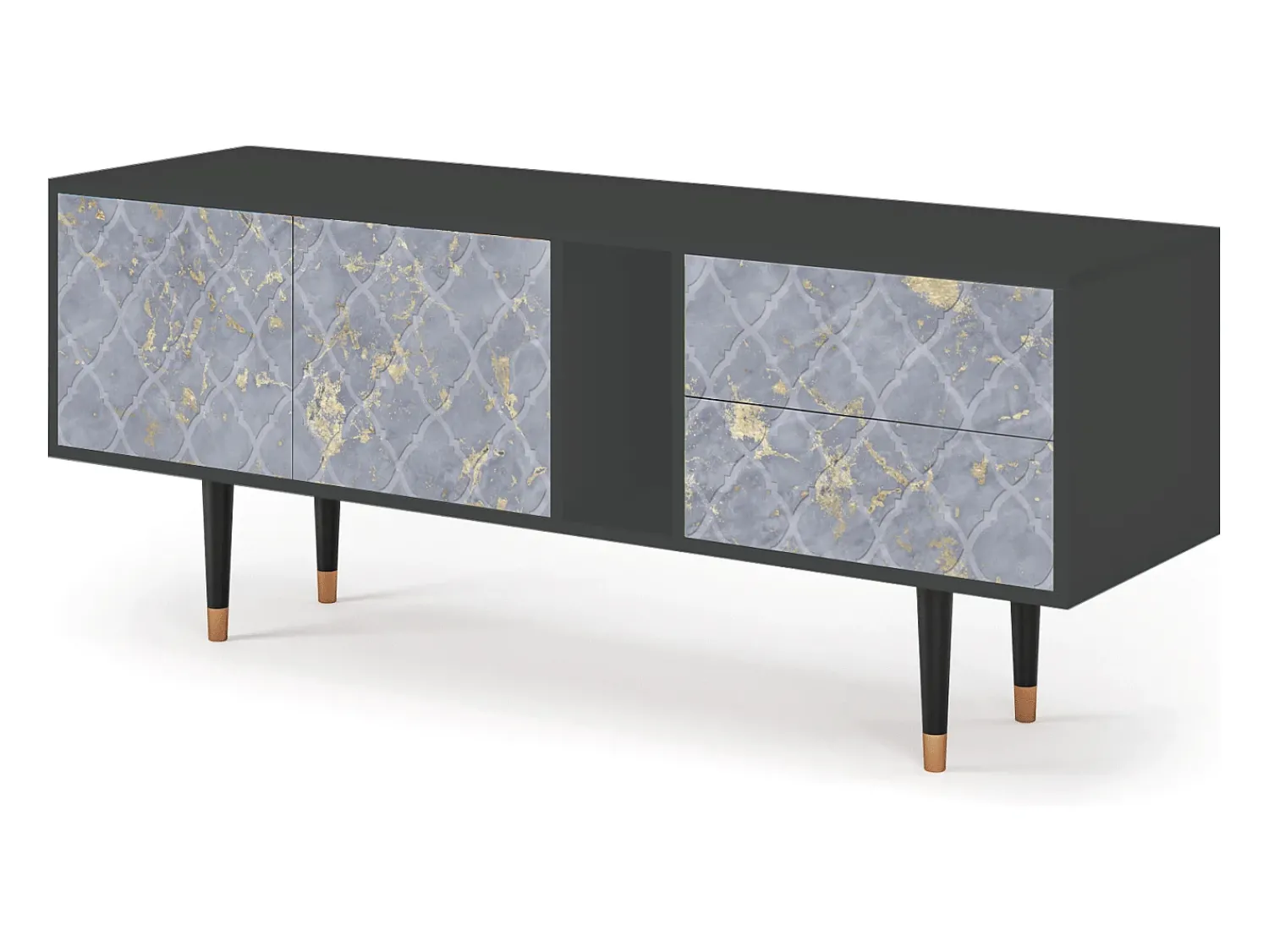Móvel De Tv| Mueble de TV - 170х69х48 cm - T1 - Golden Smoke, Antracite Cinza antracite