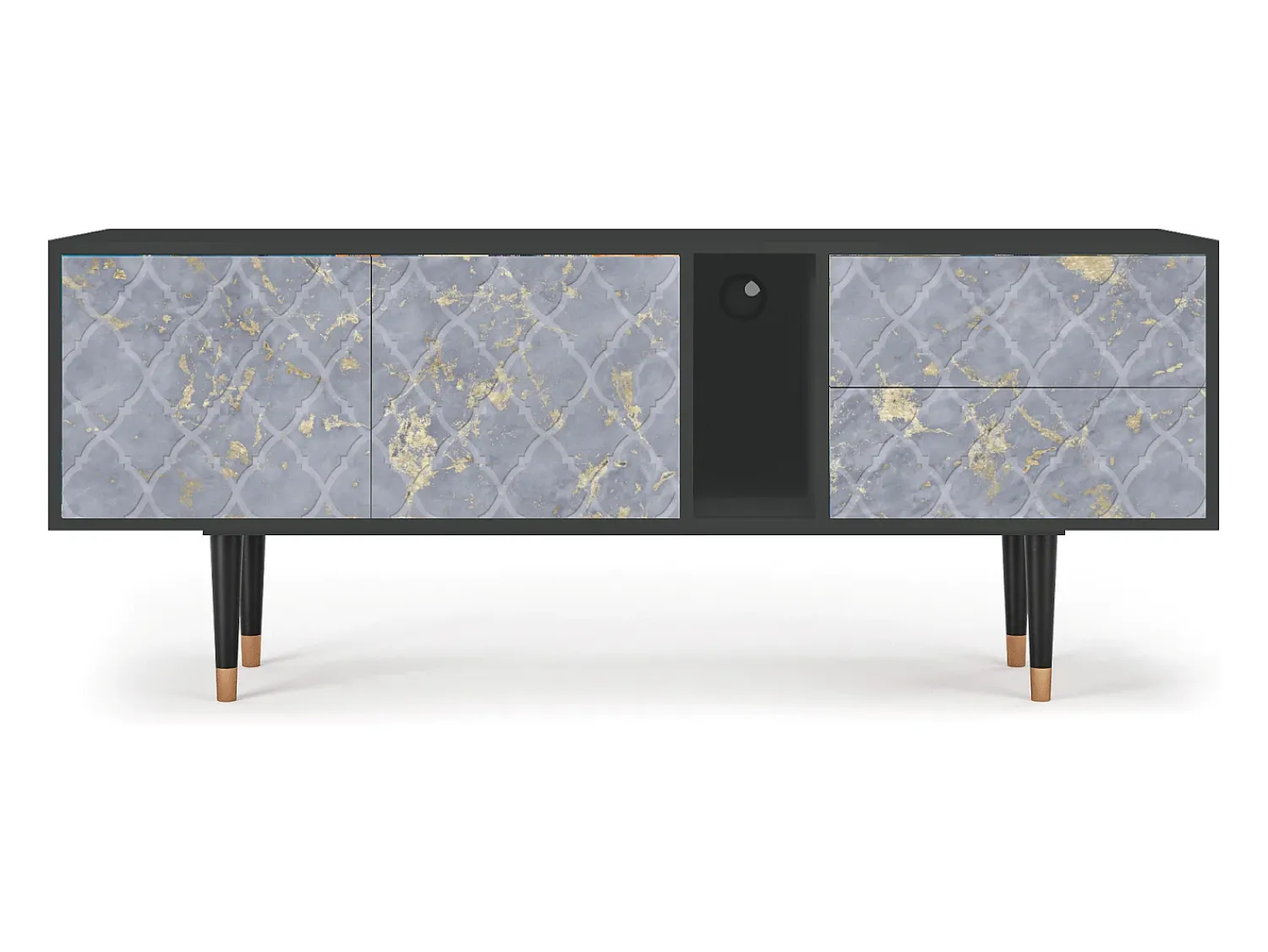 Móvel De Tv| Mueble de TV - 170х69х48 cm - T1 - Golden Smoke, Antracite Cinza antracite