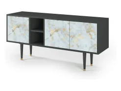 Móvel De Tv* Mueble de TV - 150х69х41 cm - T5 - Golden Waves, Antracite Cinza antracite
