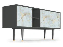 Móvel De Tv* Mueble de TV - 150х69х41 cm - T5 - Golden Waves, Antracite Cinza antracite