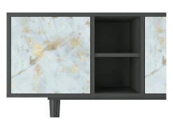 Móvel De Tv* Mueble de TV - 150х69х41 cm - T5 - Golden Waves, Antracite Cinza antracite