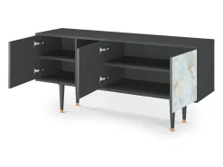 Móvel De Tv* Mueble de TV - 150х69х41 cm - T5 - Golden Waves, Antracite Cinza antracite