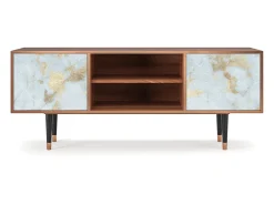 Móvel De Tv* Mueble de TV - 170х69х48 cm - T2 - Golden Waves, Nogueira Castanho