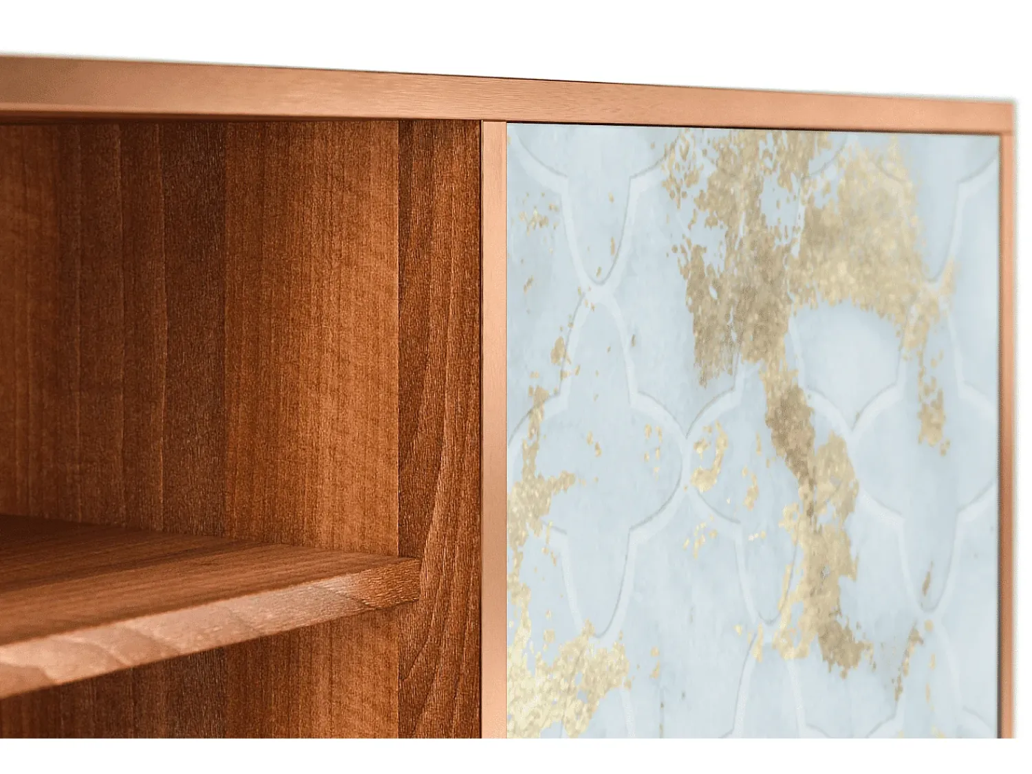 Móvel De Tv* Mueble de TV - 170х69х48 cm - T2 - Golden Waves, Nogueira Castanho
