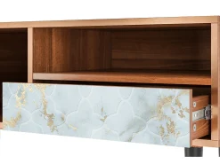 Mueble de TV - 115х59х48 cm - T3 - Golden Waves, Nogueira^ Móvel De Tv