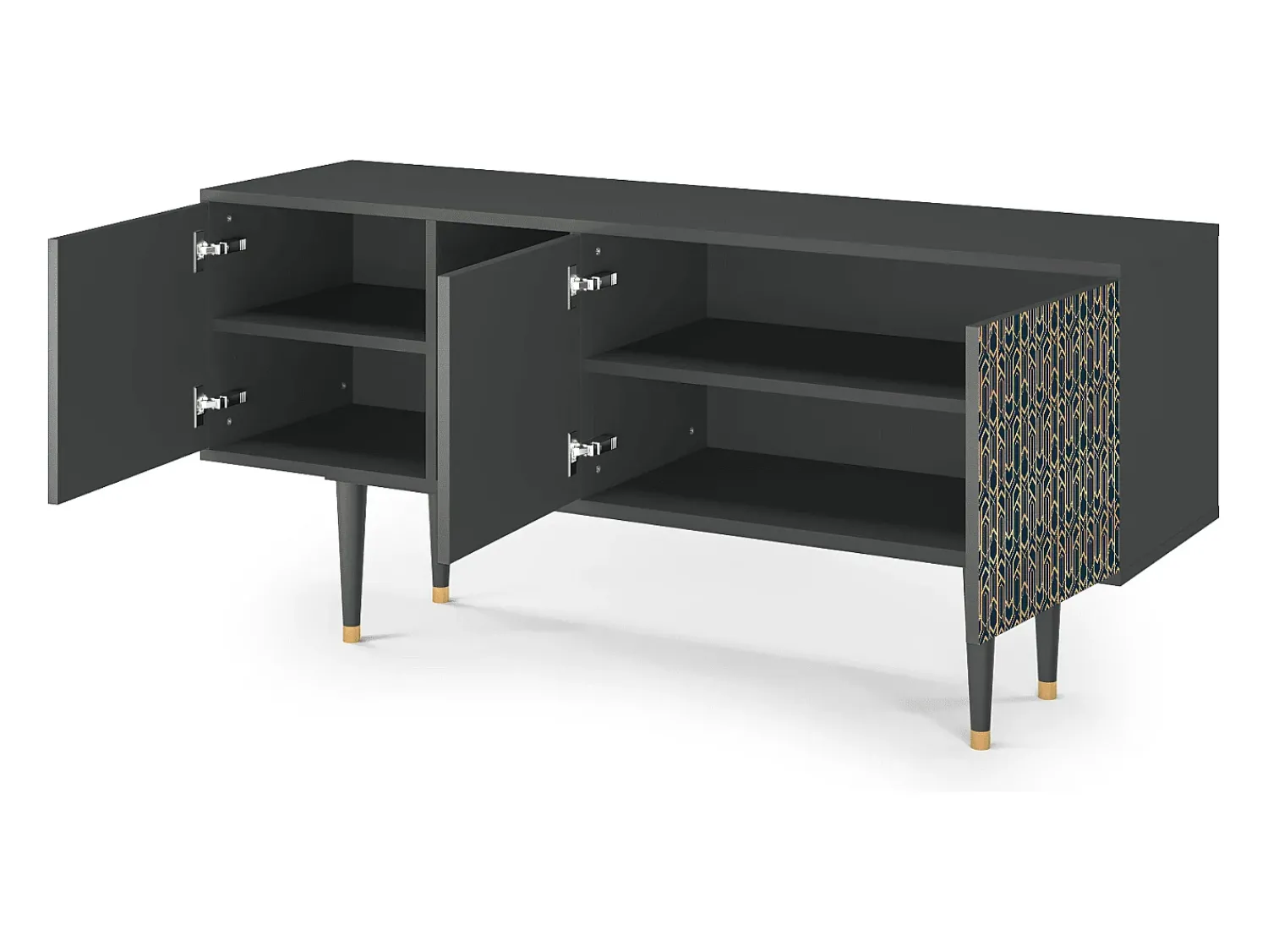 Mueble de TV - 150х69х41 cm - T5 - Golden Empire, Antracite^ Móvel De Tv
