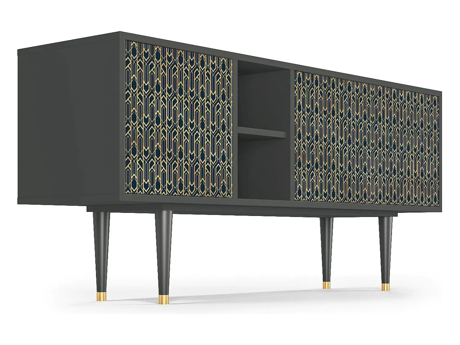 Mueble de TV - 150х69х41 cm - T5 - Golden Empire, Antracite^ Móvel De Tv