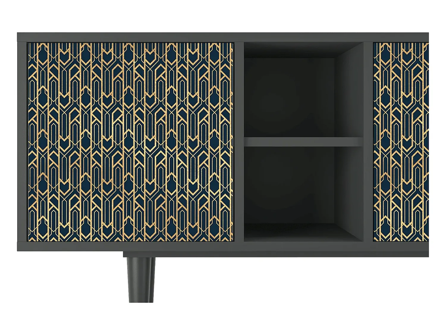 Mueble de TV - 150х69х41 cm - T5 - Golden Empire, Antracite^ Móvel De Tv