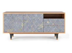 Mueble de TV - 125х56х41 cm - T7 - Golden Smoke, Nogueira Castanho