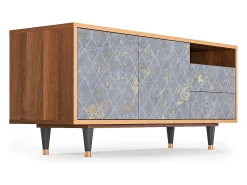 Mueble de TV - 125х56х41 cm - T7 - Golden Smoke, Nogueira Castanho