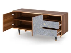 Mueble de TV - 125х56х41 cm - T7 - Golden Smoke, Nogueira Castanho