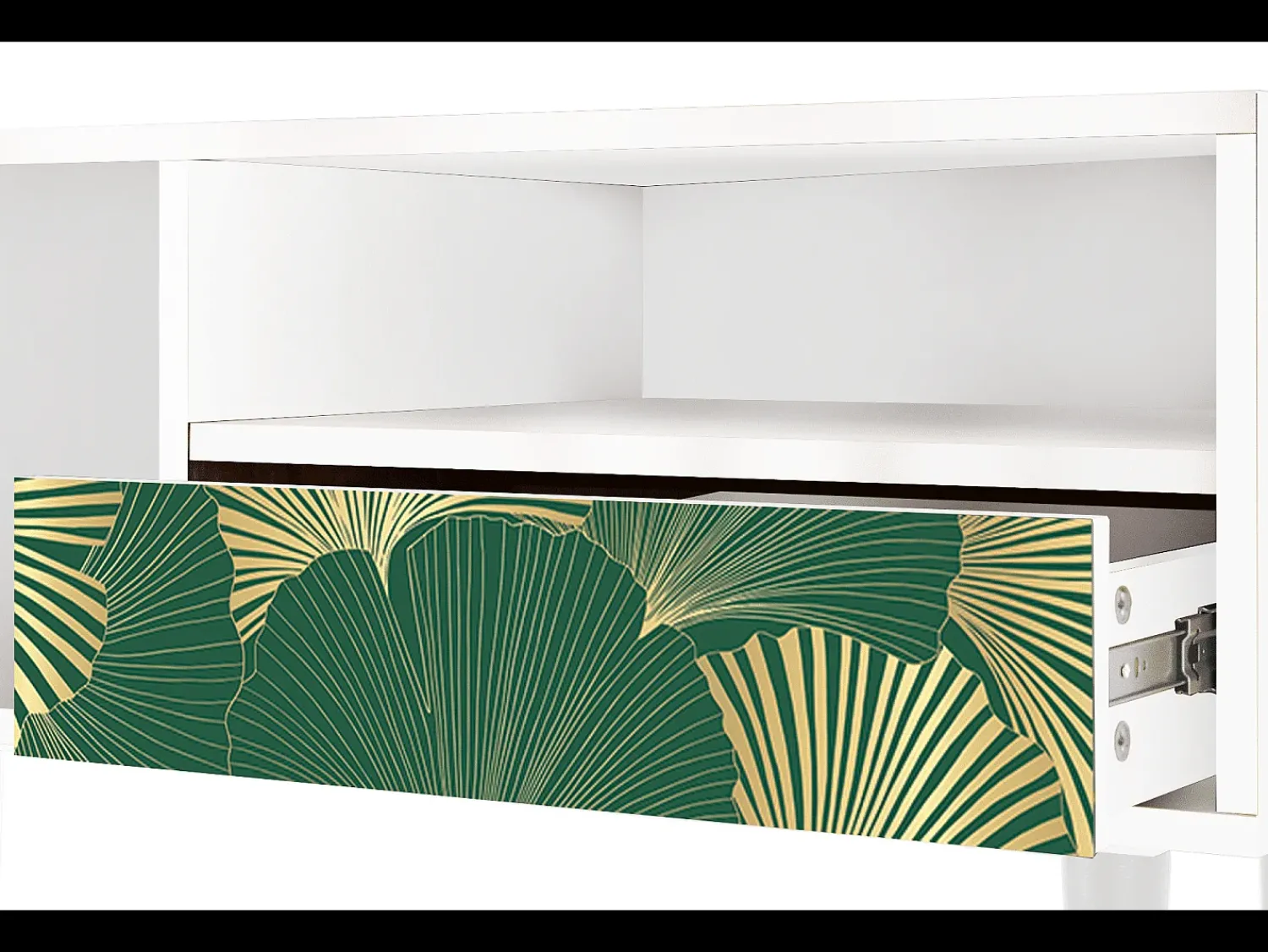 Outlet Mueble de TV - 115х59х48 cm - T3 - Gold Ginkgo, Branco Bege
