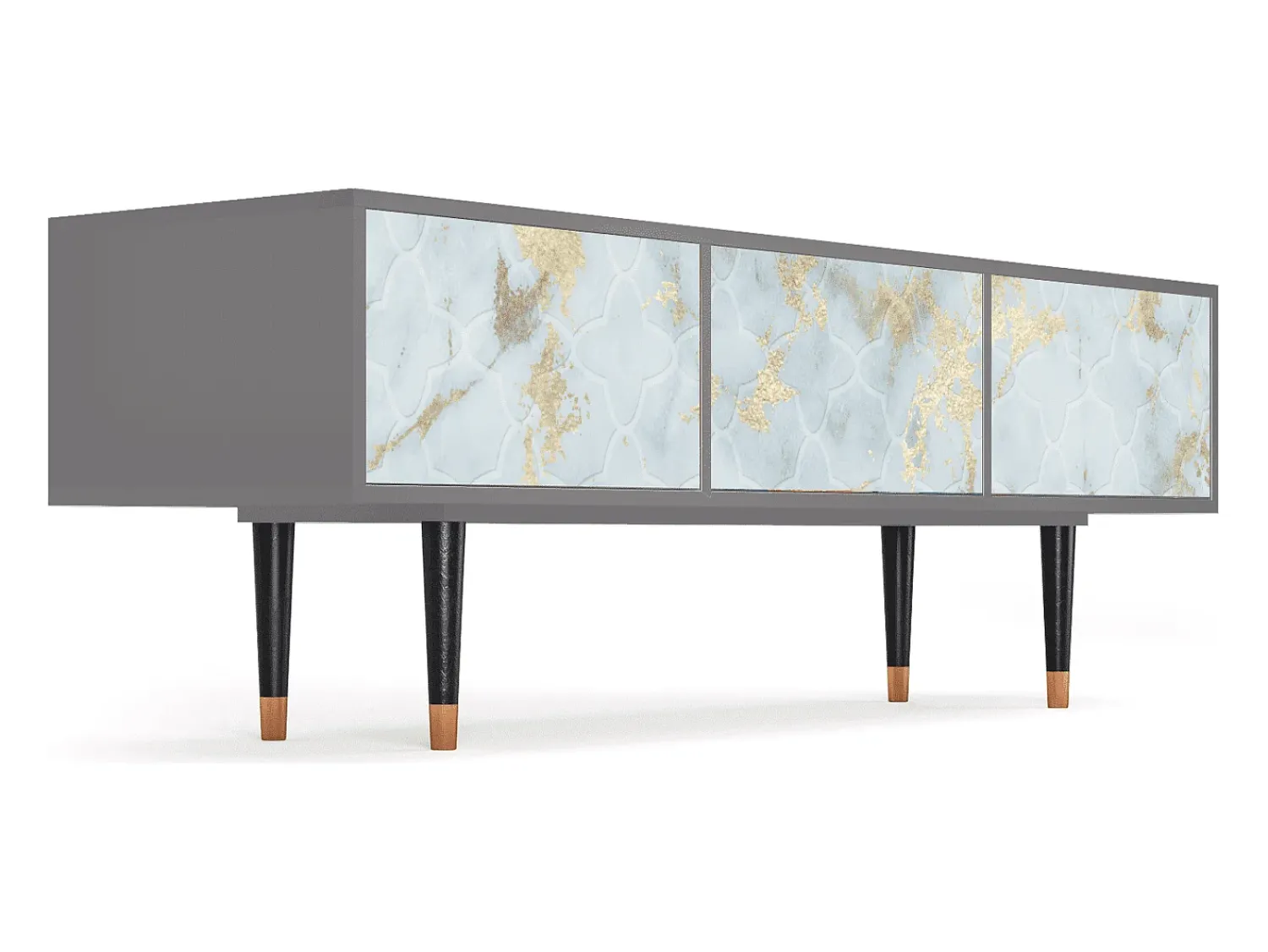 Móvel De Tv| Mueble de TV - 170х59х48 cm - T4 - Golden Waves, Cinza Cinzento