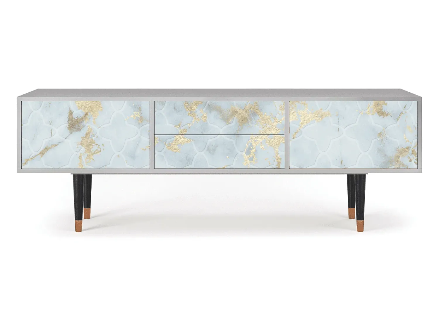 Móvel De Tv| Mueble de TV - 170х59х48 cm - T4 - Golden Waves, Cinza Cinzento