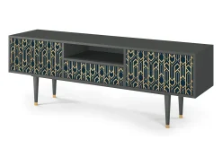 Móvel De Tv* Mueble de TV - 170х59х41 cm - T6 - Golden Empire, Antracite Cinza antracite